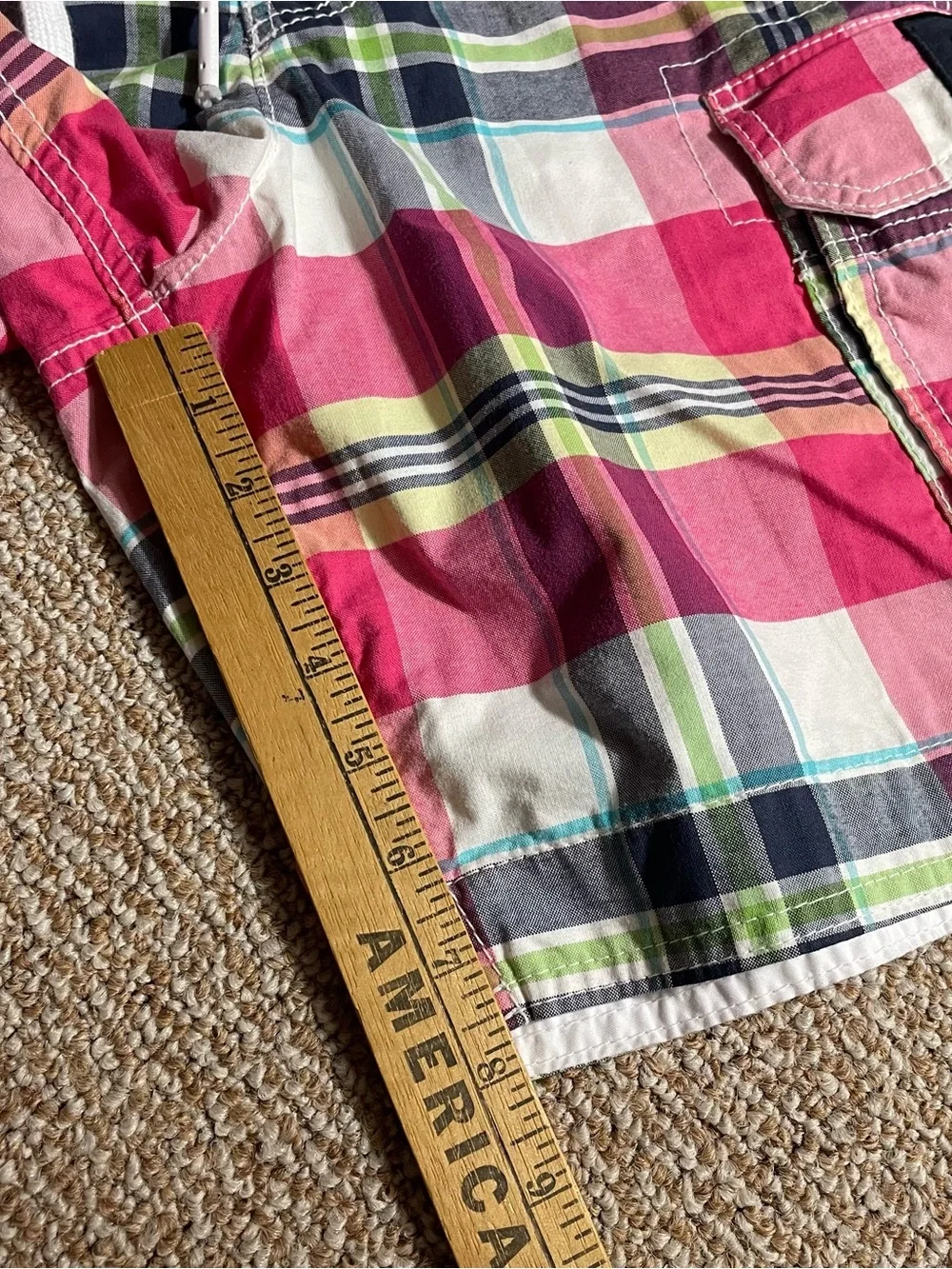 Abercrombie & Fitch Swim Trunks Mens 30x8 Plaid Cargo Board Shorts Pink Y2K 72